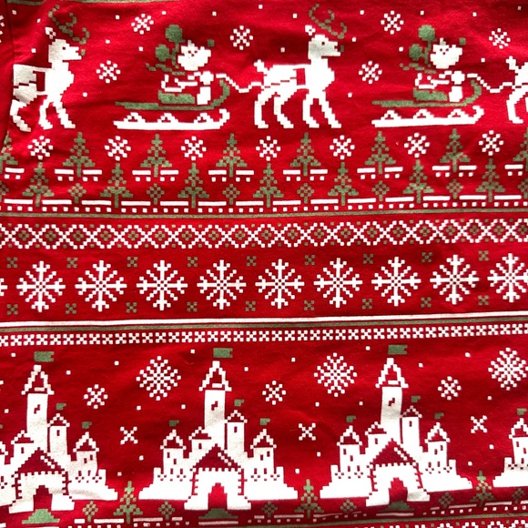 Disney Parks  Christmas T-Shirt  - Mickey Mouse Holiday Faux Cross Stitch Large - Picture 2 of 6